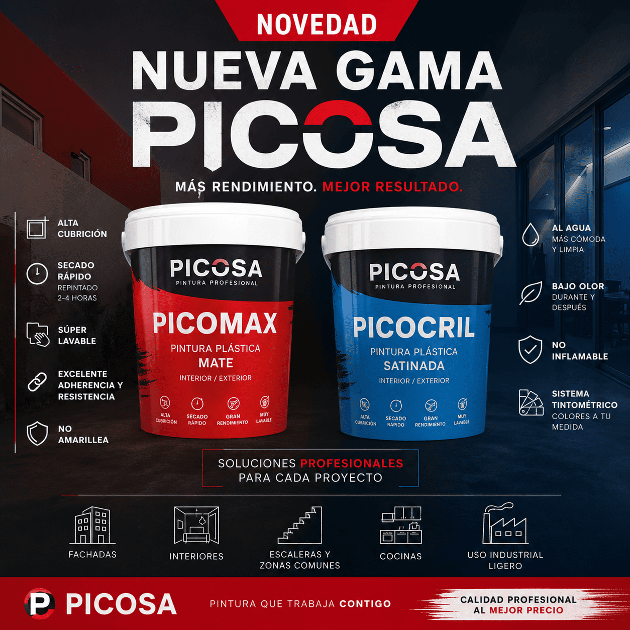 Lanzamiento de nuevos productos en Picosa: PICOMAX y PICOCRIL de alto rendimiento profesional